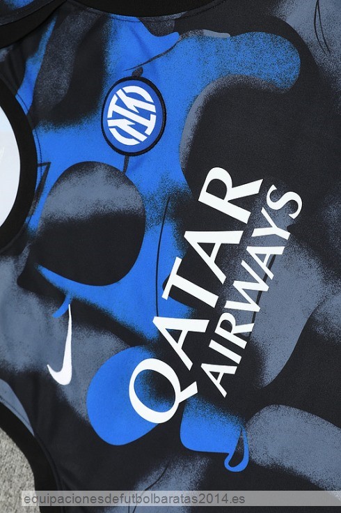 Nuevo Entrenamiento Sin Mangas Conjunto Completo Inter Milan 24/25 Azul Gris Baratas